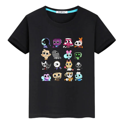 Dandys World print t shirt for kids boy 10year 100%Cotton Tees y2k one piece anime Short pride tshirt Cartoon Tops girls clothes