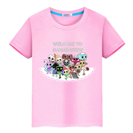 Dandys World print Cartoon 100%Cotton t shirt for kids boy 10year anime Tees Tops Short pride tshirt y2k one piece girls clothes