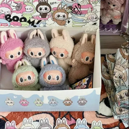 High Quality Cute For Labubu Monsters The Blind Box Toys Cardiac Macarone Kawai Guess Bag Figure Model Kids Gift Replica Goods