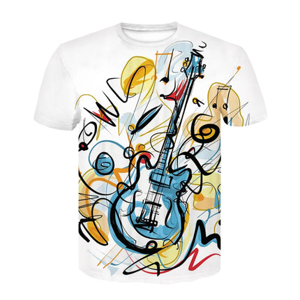 2021 New Men 3d Guitar Printed Fashion Hot Short Sleeves T Shirt Daily Short Sleeve Tee Tshirt Female Psychedelic Clothes