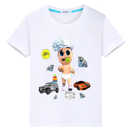 Merch A4 100%Cotton Print T-shirt Summer boy girl clothes y2k one piece Casual Short Tops Vlad A4 anime Tees O-Neck kids clothes