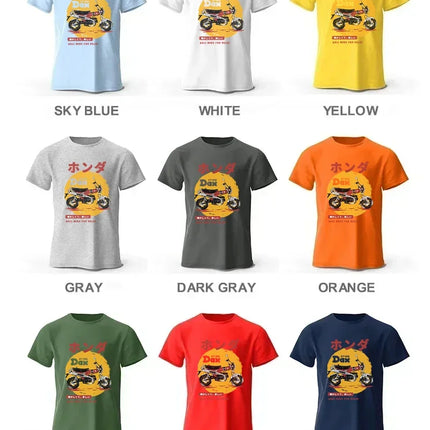 Retro Bike Art T-Shirt 100% Premium Cotton Slim Fit Hand Painted Motorcycle Graphic Tee for Riding Enthusiasts