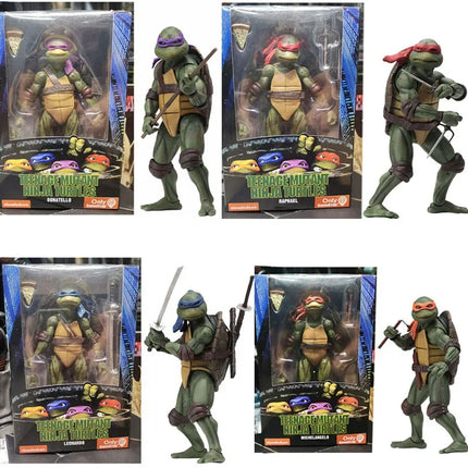 Ninja Turtle Anime Action Figure, Neca 1990 Film Version, Edição limitada, Estátua de PVC, Presentes de Aniversário do Menino
