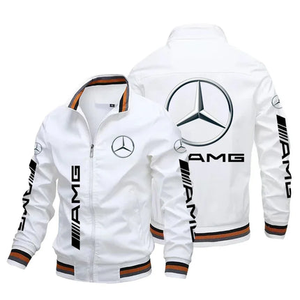 Men's Mercedes-Benz Jacket Luxury Car Logo Print Motorcycle Jacket Oversized Sport Racing Team Jacket Mercedes-Benz Men Clothing
