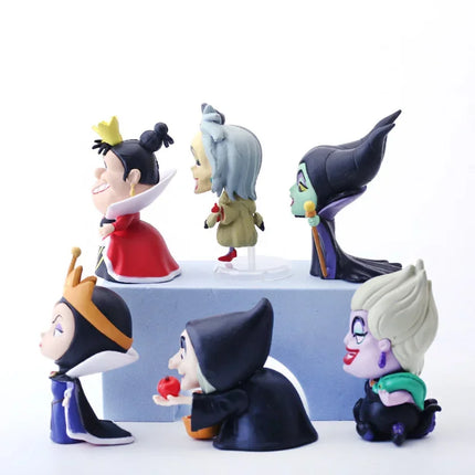 6pcs/set Disney Maleficent PVC Action Figure Dolls Villains Series Evil Queen Model Car Ornament Kids Toys Cake Decoration Gifts