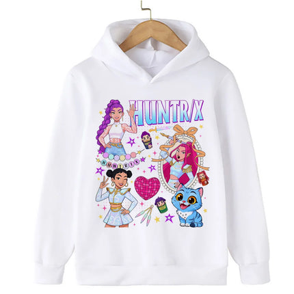 Halloween KPop Demon Hunters Hoodies Children Clothes Kid Girl Boy Cartoon Sweatshirt Hoody Baby Casual Top Streetwear