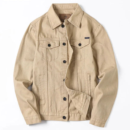 Men Cargo Casual Denim Jackets Slim Solid Color Outwear Coats For Male Size M-3XL