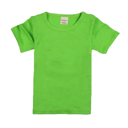 Blank T Shirt 100% Cotton for Boys Girls Clothes Short Sleeve Baby Girl Tshirt 9 to 12 18 24 Months Green Purple Blue Child Tops