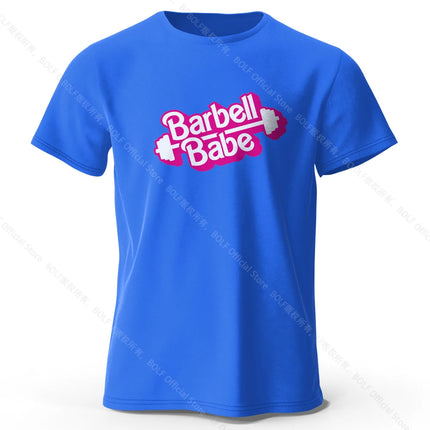 Barbell Babe Printed Women's T-Shirt 100% Cotton Oversized Graphic Tees for Women Tops