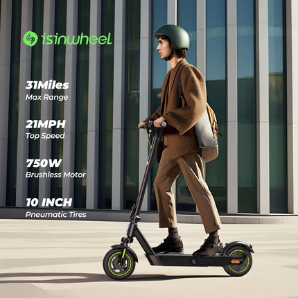 isinwheel S10plus Adult Electric Scooter 500W Motor 36V 15Ah Battery 10" Pneumatic Tires City Commuter Electric Scooter