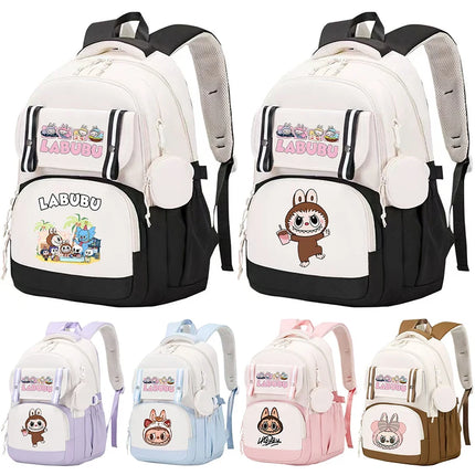Cute Printed Backpack Teenager Student Shcoolbag Bookbag Knapsack Girl with Coin Purse Casual Bag Men Women Laptop Bag Mochila