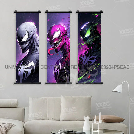 Marvel Poster Black Panther Home Decor The Avengers Wall Art Venom Hanging Painting Spider Man Scrolls Picture Wolverine Mural