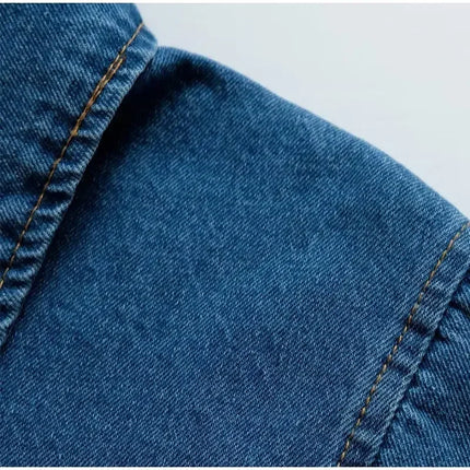 Casual Women's Polo Collar Denim Jacket Loose Long Sleeve Zipper Female Pullovers 2025 Spring Lady Fashion All-match Outwear