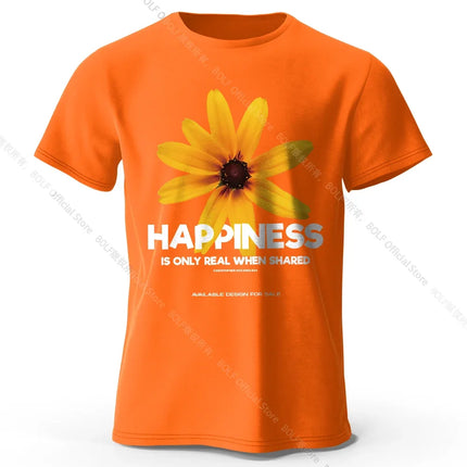 Autumn Chrysanthemum Print Tee 100% Cotton - Kawaii Floral Design Soft & Stylish Everyday Wear