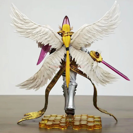 22cm Holy Angemon Figures Digimon Adventure Anime Angewomon LED Action Figurines PVC Statue Model Collection Doll Toys Gift