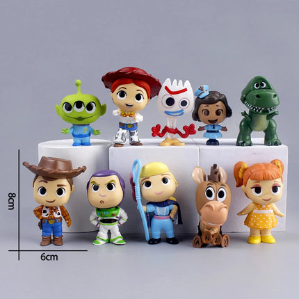 10Pcs Anime Toy Story Action Figure Buzz Lightyear Woody Jessie Alien Kawaii Doll PVC Collectible Model Toys Kid Christmas Gift