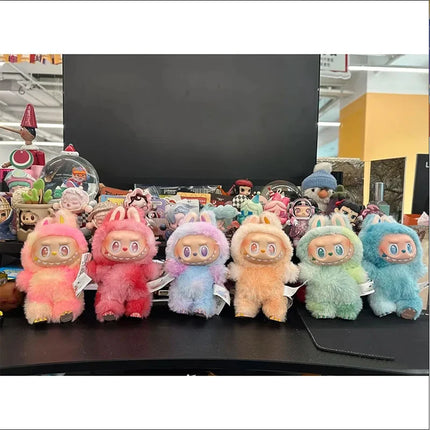 1:1 Quality Kawaii Monster For Labubu Blind Box Series PVC  Macaron Pendant Doll Monster Keychain Birthday Holiday Kids Gift