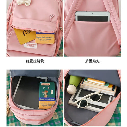 4pcs Disney Stitch Backpack Pencil Case Handbag Set Cartoon High-capacity Stationery Books Storage Schoolbag Fashion Backpacks