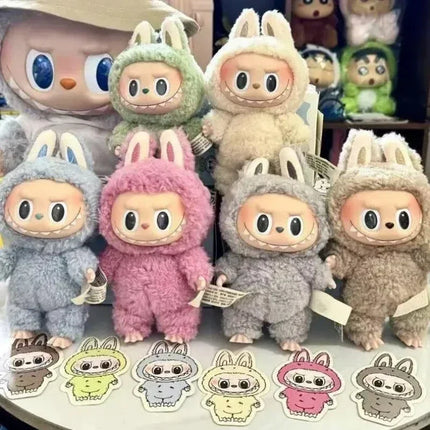 1:1 Quality Kawaii Monster For Labubu Blind Box Series PVC  Macaron Pendant Doll Monster Keychain Birthday Holiday Kids Gift