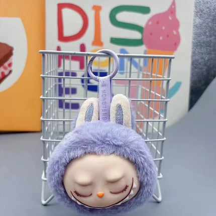 Cute Labubu Second-Generation Small Head Model Plush Keychain Bag Pendant Kawaii Doll Soft Plush Decoration Pendant Toy Gifts