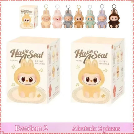 New Labubu Blind Box Have A Seat Series BIG INTO ENERGY Flocking Model Toy  Kawaii Monster 3rd Keychain  Decorations Gift