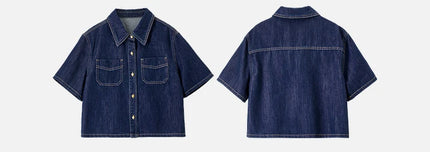 SENTUBILA Lyocell Denim Women Jackets 2025 Retro Fashion Short Streetwear Button Pockets Casual Female Outerwear W52W59414