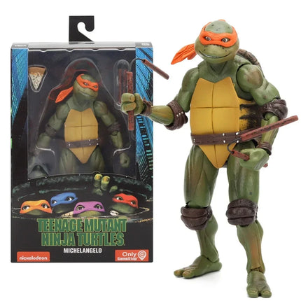 Ninja Turtle Anime Action Figure, Neca 1990 Film Version, Edição limitada, Estátua de PVC, Presentes de Aniversário do Menino