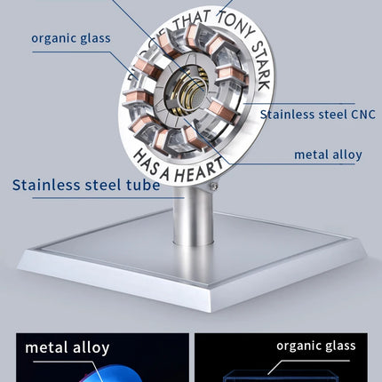 Alloy Reactor Chest Light 1/1 Ark Electromagnetic Core USD The First Avengers Iron Man Mk1 Iron Man Peripheral Model Gift