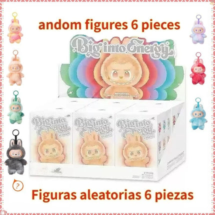 New Labubu Blind Box Have A Seat Series BIG INTO ENERGY Flocking Model Toy  Kawaii Monster 3rd Keychain  Decorations Gift