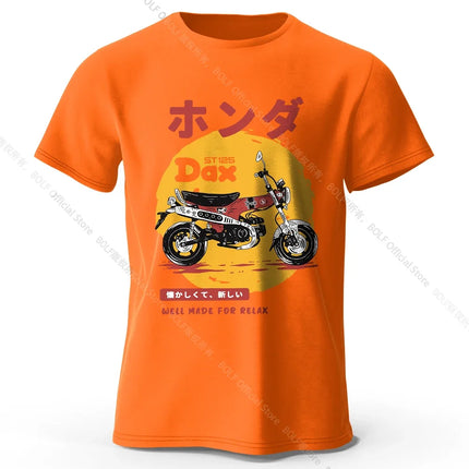 Retro Bike Art T-Shirt 100% Premium Cotton Slim Fit Hand Painted Motorcycle Graphic Tee for Riding Enthusiasts
