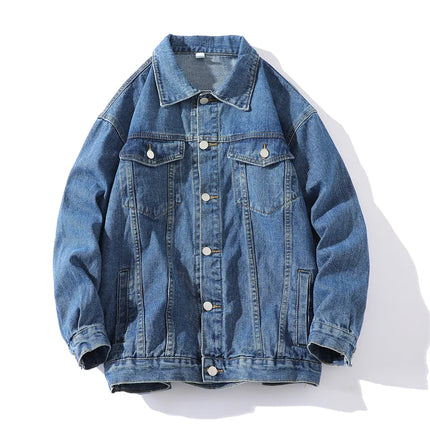 Fashion Casual Denim Jacket Men, Single-breasted Square Collar Long-sleeved Coat, Blue, Green, Gray, Black, Yellow, White,Purple