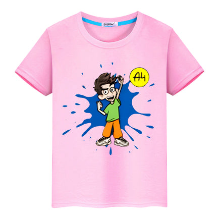 Влад А4 Бумага Kawaii 100% Cotton  T-shirt boys Tops y2k one piece мерч A4 pride tshirt Print Short anime Tees kids clothes girl