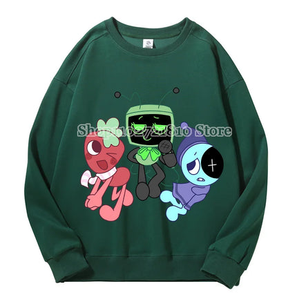 Dandys World Sweatshirt Spring Autumn Men Women Anime Cartoon Fashion Tops Round Neck Dropped Shoulders Pullover Long Sleeves