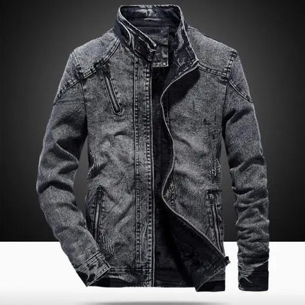 Men's Vintage Denim Jacket ,Gray, Blue Cotton Coat Men, Spring and Autumn New Male TopsOvercoat Man Outerwear