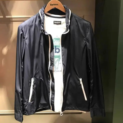 B@r Spring/Summer Sun Protection Jacket (Easy To Store) Dark Blue And Light Gray