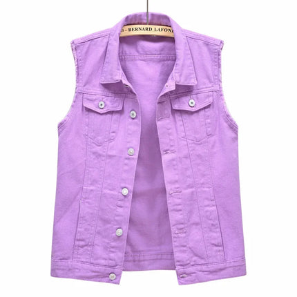 Denim Vest for Women Jacket Spring Streetwear Women Clothing Autumn Coats Fashion Clothes Casual Vintage Elegant Sleeveless