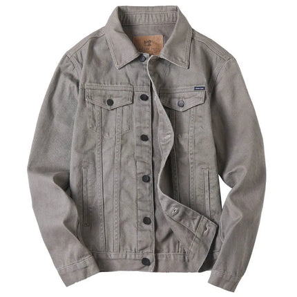 Men Cargo Casual Denim Jackets Slim Solid Color Outwear Coats For Male Size M-3XL