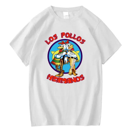 Summer Short Sleeved Men's High Quality T-shirt 100% Cotton Breaking Bad LOS POLLOS Print Casual Funny T-shirt Male Tees Tops