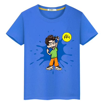 Влад А4 Бумага Kawaii 100% Cotton  T-shirt boys Tops y2k one piece мерч A4 pride tshirt Print Short anime Tees kids clothes girl