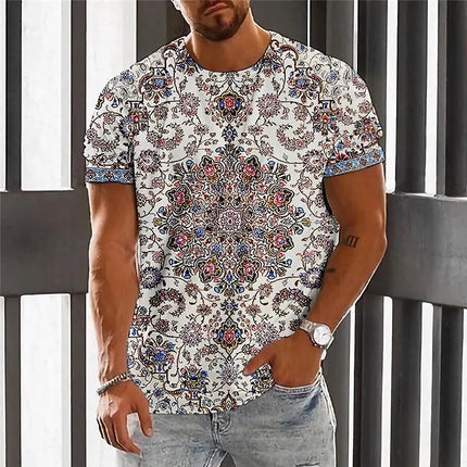 Summer Fashion National Characteristic Clothing Printed Men's And Women's Casual Round Neck Short Sleeve Hip Hop Street T-shirt