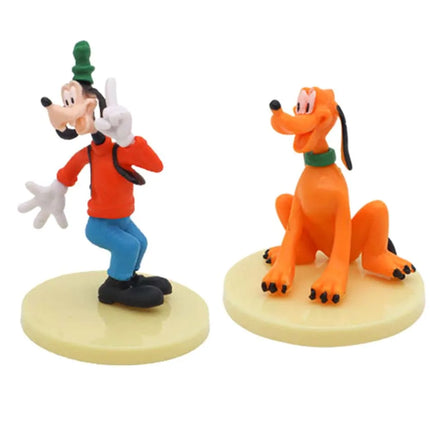 6Pcs/Set Disney Cartoon Action Figure Doll Anime Mickey Mouse Minnie Donald Character Model Toy Car Decoration Kids Xmas Gifts