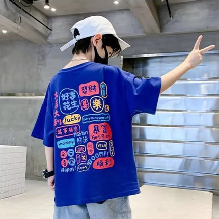 Short Sleeve T-shirts For Boys Clothes Boy Child Children's Tops Kids Tee Shirt Clothing T-shirt Top Teenage Summer