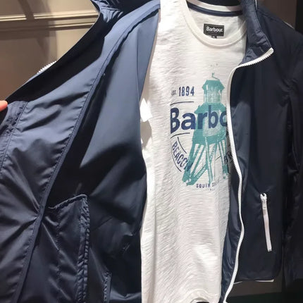 B@r Spring/Summer Sun Protection Jacket (Easy To Store) Dark Blue And Light Gray