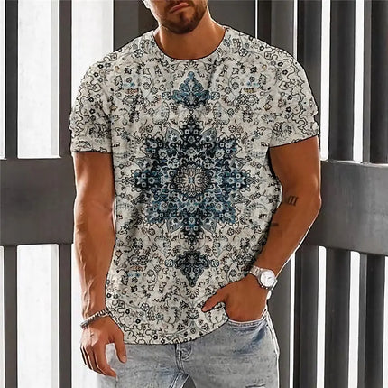 Summer Fashion National Characteristic Clothing Printed Men's And Women's Casual Round Neck Short Sleeve Hip Hop Street T-shirt