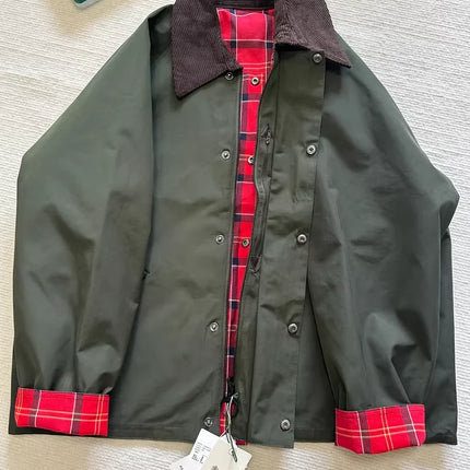 B@r Reversible Jacket Unwaxed Short Green