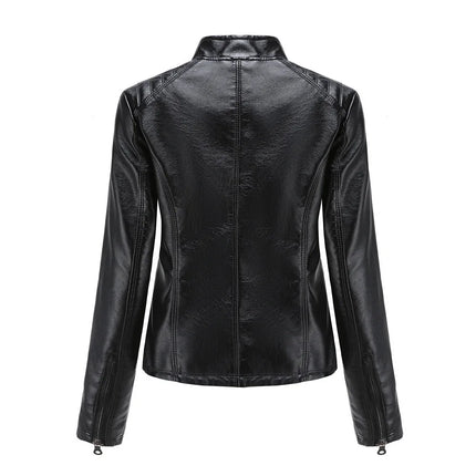 Faux Leather Jacket Women 2025 Spring Autumn Coat Moto Biker Zipper Jacket Woman Outerwears Black Brown Red Pink Coffee XS XXL