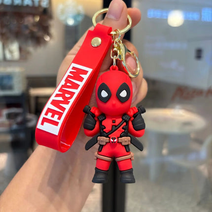 Marvel Avengers Deadpool and Wolverine Keychain PVC Doll Pendant Children's Toy Birthday Gift Couple Keychain