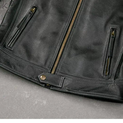 Tcyeek Genuine Leather Jacket Men Top Layer Cowhide Coats Spring Autumn Leather Coat Mens Moto & Biker Jackets Jaqueta Masculina
