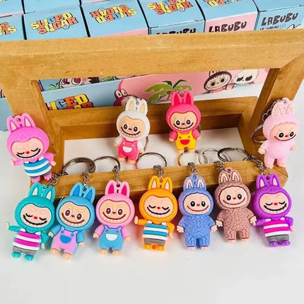Rabu Blind Box Keychain 12/24pcs Kawai Rabu Cartoon Characters Mysterious Box Room Decorations Girl Toy Shoolbag Pendant Gift