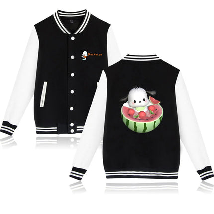 Pochacco Bomber Jacket Women Men Autumn Baseball Jacket Coat Cartoon Kid Streetwear Harajuku Bomber College Jacket
